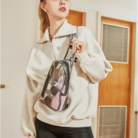 Clear Bag for Stadium Events Clear Purses for Women Stadium Crossbody Fanny Pack - Picture 2 of 6